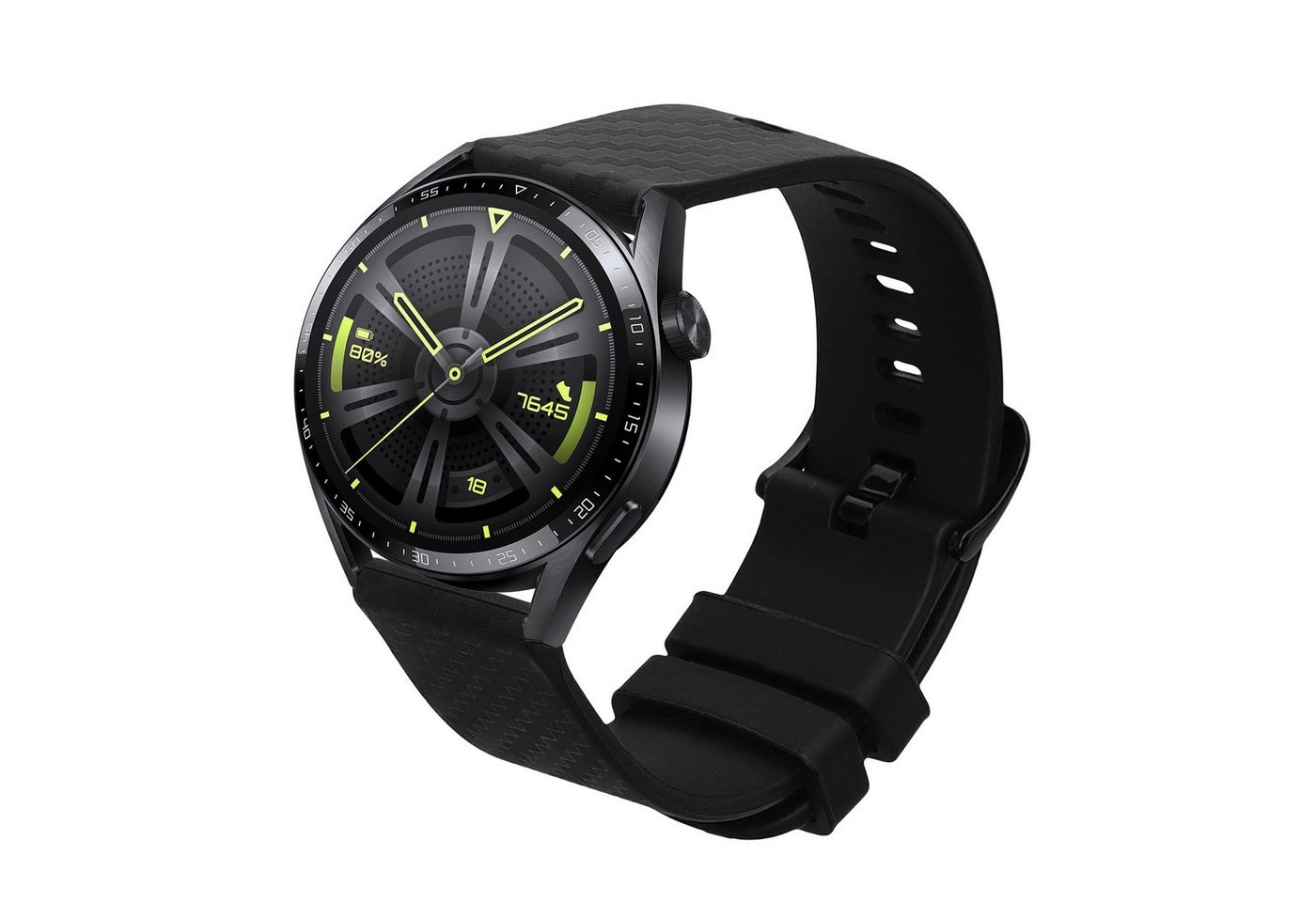 kwmobile Smartwatch-Hülle Ersatzarmband für Huawei Watch GT3 Pro 46mm / GT3 46mm Armband, Fitnesstracker Band aus Silikon - Carbon Print Band für Smartwatch kwmobile Smartwatch-Hülle Ersatzarmband für Huawei Watch GT3 Pro 46mm / GT3 46mm Armband, Fitnesstracker Band aus Silikon - Carbon Print Band für Smartwatch von kwmobile