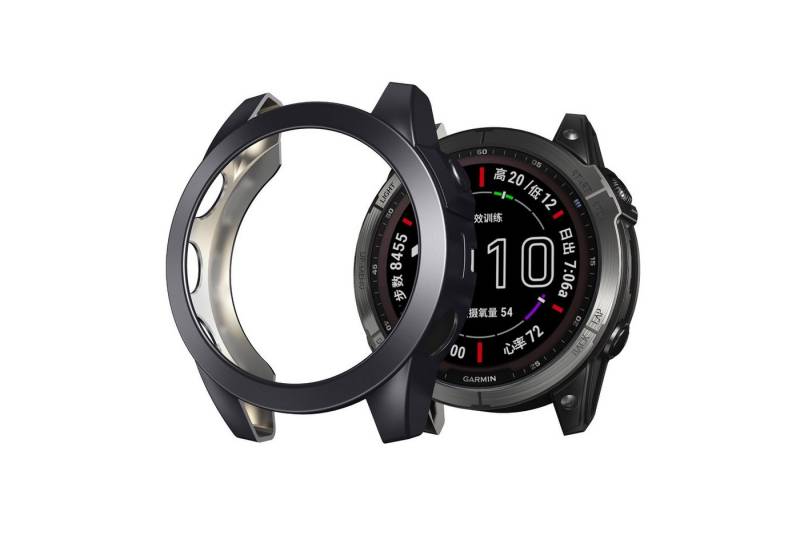 kwmobile Smartwatch-Hülle Schutzhülle für Garmin Fenix 7X, Fitness Tracker Silikon Hülle - Gehäuse Abdeckung Cover Grau von kwmobile