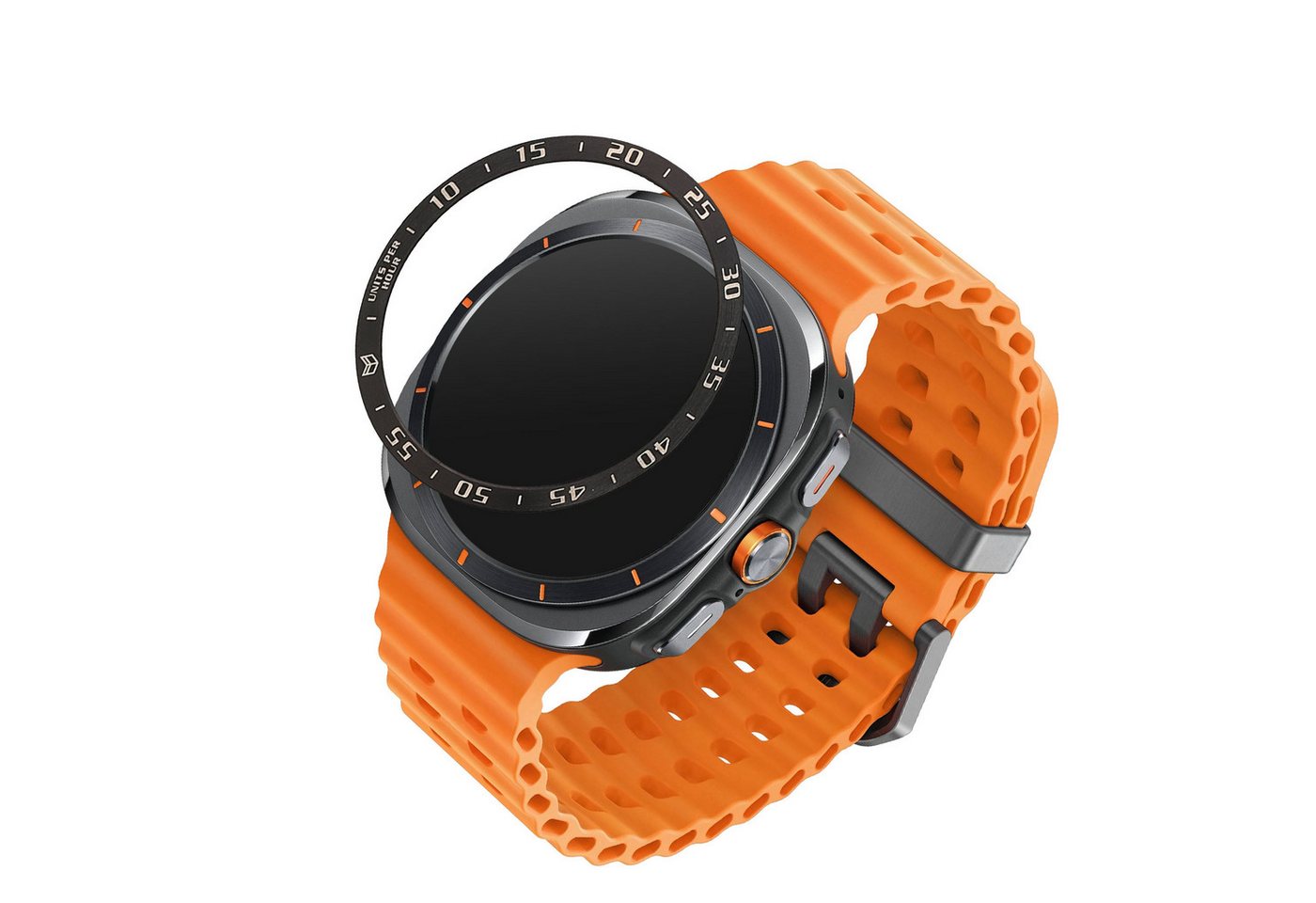 kwmobile Smartwatch-Hülle Schutzring für Samsung Galaxy Watch Ultra 47mm Fitnesstracker, Bezel Ring Lünette in Schwarz Silber kwmobile Smartwatch-Hülle Schutzring für Samsung Galaxy Watch Ultra 47mm Fitnesstracker, Bezel Ring Lünette in Schwarz Silber von kwmobile