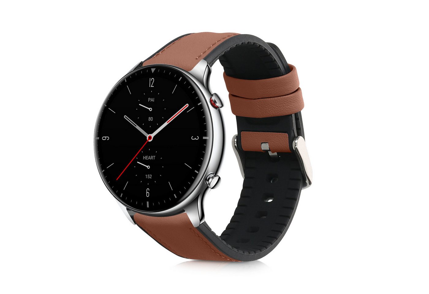 kwmobile Sportarmband für Huami Amzfit GTR (47mm) / GTR 2 / GTR 3 / GTR 4 Smartwatch, 1-tlg., Leder Fitnesstracker Ersatzarmband Uhrenverschluss von kwmobile