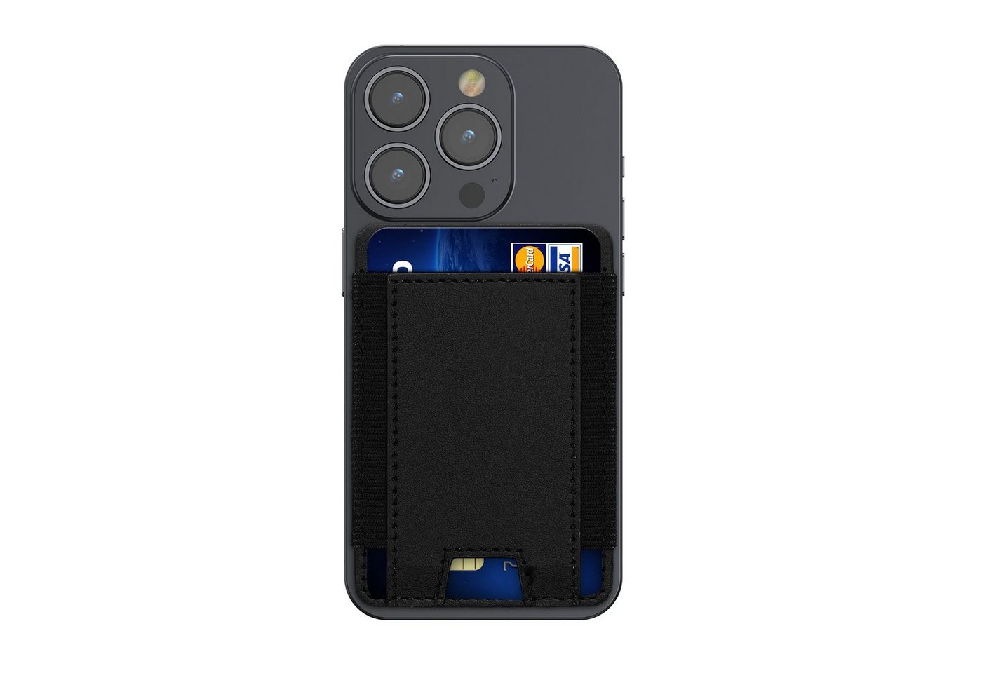 kwmobile Stick-on Kartenhalter für Smartphones - Kunstleder Halterung, (1-tlg., Halter mit Halteband - Platz für bis zu 6 Karten) von kwmobile