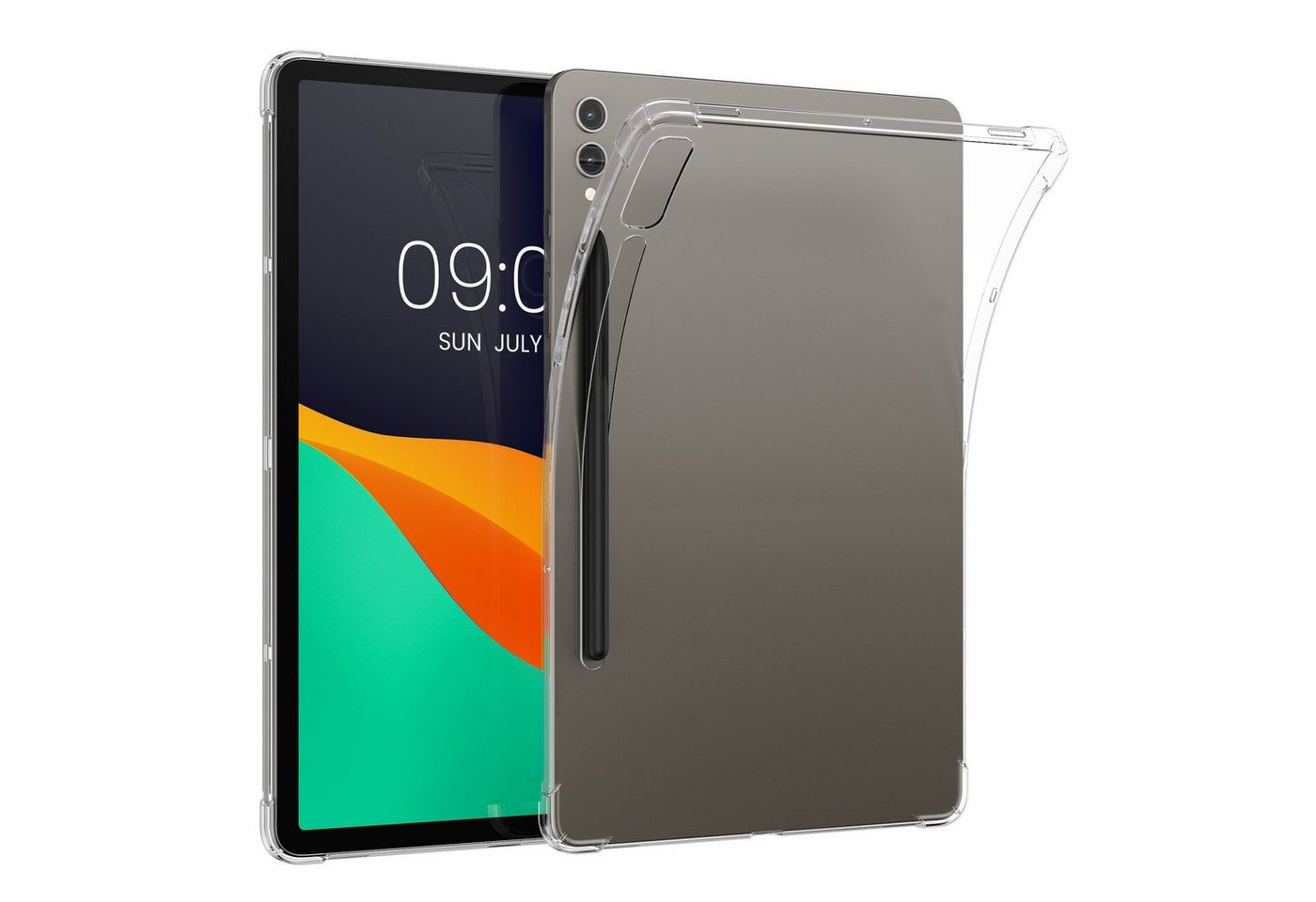 kwmobile Tablet-Hülle Hülle für Samsung Galaxy Tab S9+, Silikon Case transparent - Tablet Cover Tablethülle gummiert von kwmobile