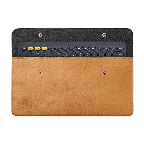 kwmobile Tastatur Tasche kompatibel mit Magic Keyboard/Logitech K380 / MX Keys Mini - Keyboard Case Sleeve in Papier Optik - Hülle in Braun von kwmobile