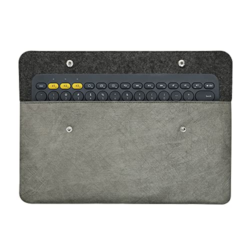 kwmobile Tastatur Tasche kompatibel mit Magic Keyboard/Logitech K380 / MX Keys Mini - Keyboard Case Sleeve in Papier Optik - Hülle in Grau von kwmobile