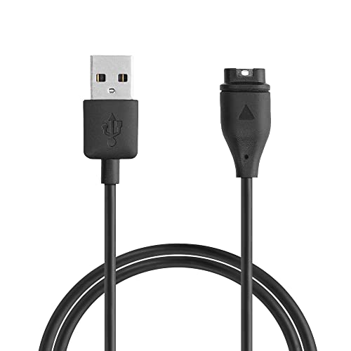 kwmobile USB Kabel Charger kompatibel mit Garmin Venu 2 Plus/Fenix 7 / Fenix 5 / Forerunner 745 935 945 45 245 / Instinct Ladekabel - Smart Watch Ersatzkabel - Fitnesstracker Aufladekabel in Schwarz von kwmobile