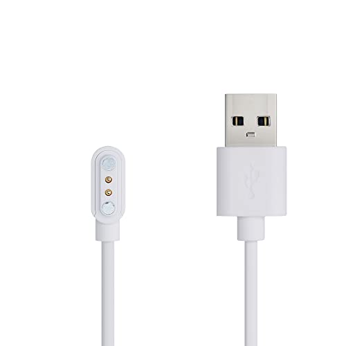 kwmobile USB Kabel Charger kompatibel mit Willful Fitnesstracker/Smartwatch YAMAY/Fitpolo/Wyze/Umidigi Ladekabel - Smart Watch Ersatzkabel - Fitnesstracker Aufladekabel in Weiß von kwmobile