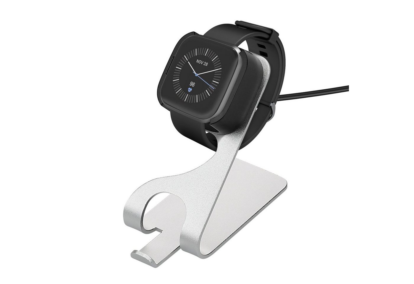kwmobile USB Ladegerät für Fitbit Versa 2 / Versa 2 SE USB-Ladegerät (1-tlg., USB Kabel Charger Stand - Smart Watch Ladestation - mit Standfunktion) von kwmobile