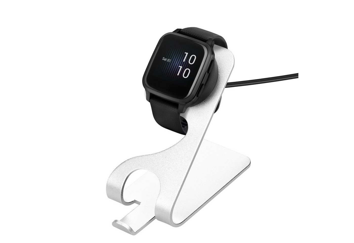 kwmobile USB Ladegerät für Garmin Venu Sq/2S/Fenix 6/5/vivoactive 3 Smartphone-Ladegerät (1-tlg., USB Kabel Charger Stand - Smart Watch Ladestation - mit Standfunktion) von kwmobile