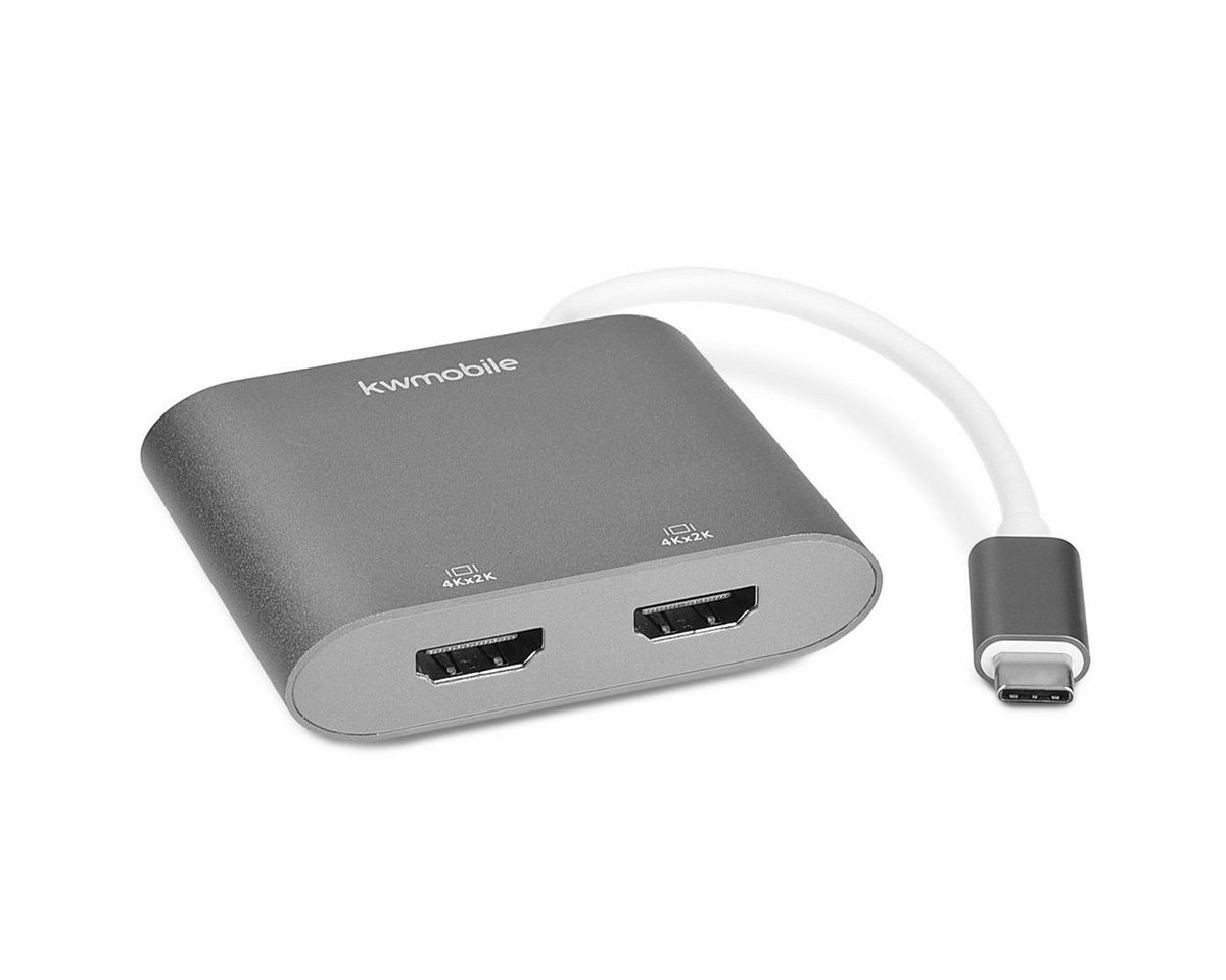 kwmobile USB Typ C Dual HDMI Adapter - Displayport auf 2x HDMI 4k 30Hz HDMI-Adapter, 6,60 cm von kwmobile