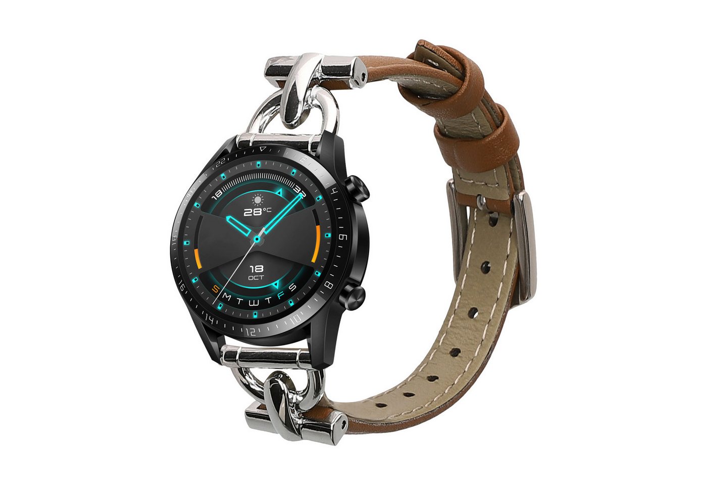 kwmobile kwmobile Armband kompatibel mit Huawei Watch GT/GT2 (46mm) - Echtleder Smartwatch, 1-tlg. von kwmobile