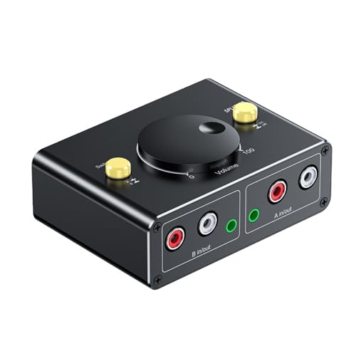 kwoifioy 3 5-mm Und 2-RCA Schnittstellenwähler Einfaches Umschalten Von Tonsignalen Mit Nur Einer Taste Kein Strom Erforderlich von kwoifioy