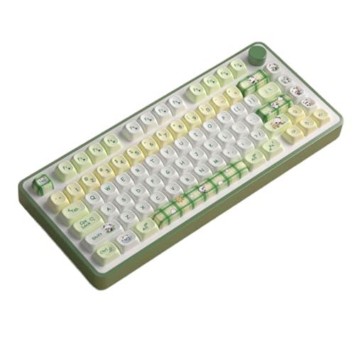 kwoifioy Grüne Pandas Mechanische Tastaturen Tastenkappen 140 Stück MOTProfile Dye Sublimations Tastenabdeckung Für 64 84 96 Grüne Pandas Tastenkappen von kwoifioy