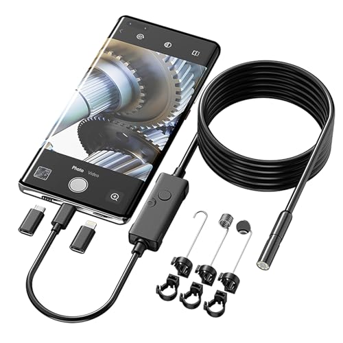 Kyaoayo Endoskop, Endoskopkamera, Snake Inspektion Endoskop, mit 8 LED-Lampen, 1920P 2 Millionen HD-Pixel, mit One-Touch-Fotofunktion,5M,für Android- und iOS-Smartphones,für Auto- und Kanalwartung (B) von kyaoayo