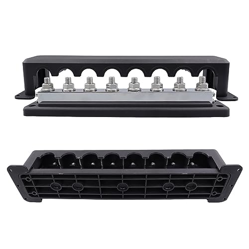Kyaoayo Stromschiene 48V, 8-Polige Einreihige Sammelschiene, Bolzen Stromverteiler Block, 600A Sammelschiene 12V - 48V dc Busbar, Geeignet für Kraftsysteme In Autos, Wohnmobilen,Schiffen, Und Yachten. von kyaoayo