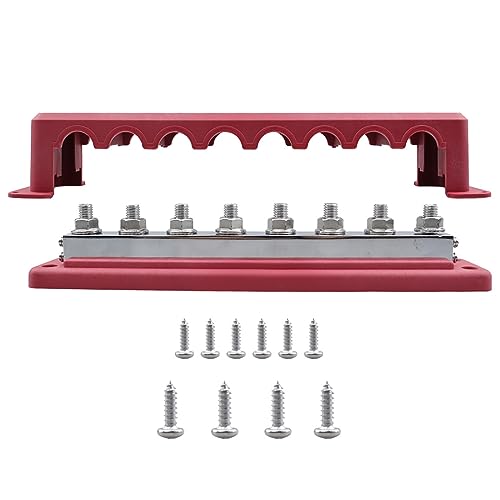 Kyaoayo Stromschiene 48V, 8-Polige Einreihige Sammelschiene, Bolzen Stromverteiler Block, 600A Sammelschiene 12V - 48V dc Busbar, Geeignet für Kraftsysteme In Autos, Wohnmobilen,Schiffen, Und Yachten. von kyaoayo