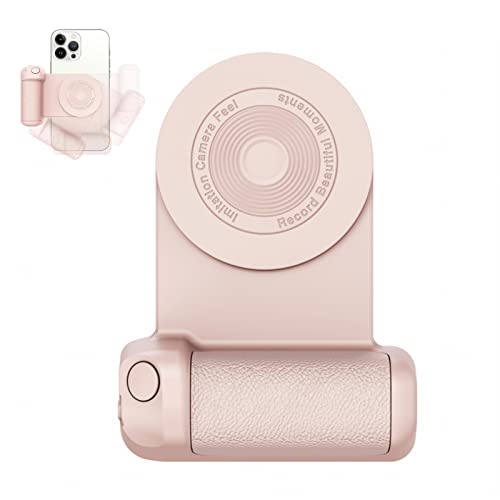 Magnetischer Kameragriff, Bluetooth-Halterung, Fernbedienungsgriff, Selfie-Ständer mit Kameraverschluss, Halterungsstabilisator, wiederaufladbarer kabelloser Halter (Grundlegendes Rosa) von kyaoayo