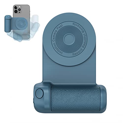 Magnetischer Kameragriff, Bluetooth-Halterung, Fernbedienungsgriff, Selfie-Ständer mit Kameraverschluss, Halterungsstabilisator, wiederaufladbarer kabelloser Halter (Verbessertes Dunkelblau) von kyaoayo