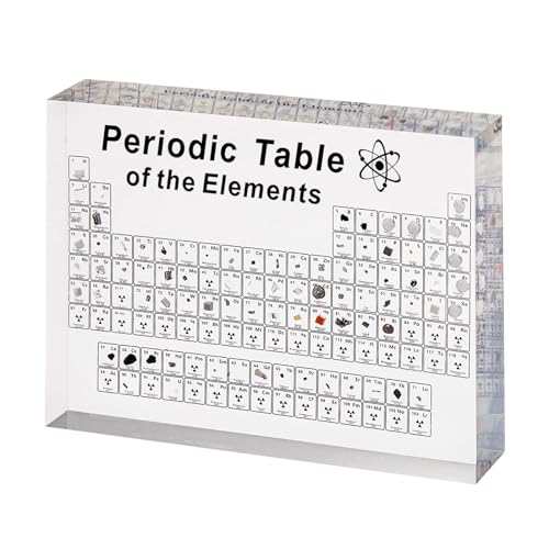 Periodensystem aus Acryl,Aufgerüstet Groß Periodensystem derof 83 Elementen,Geschenke Handwerk Schreibtisch Ornamente Dekoration,Geeignet für SchüLer Lehrer Handwerk Dekor (Ohne Leuchtsockel) von kyaoayo