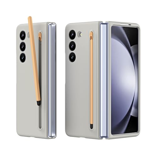 kyaoayo für Samsung Galaxy Z Fold 5 Hülle, Stoßfest Schutzhülle mit S Pen Slot und Bildschirmschutz, Kameraschutz, 360-Grad-All-Inclusive Handyhülle für Samsung Galaxy Z Fold 5 (Hellgrau, Fold 5) von kyaoayo