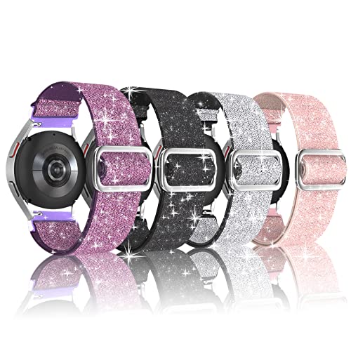 20mm Nylon Geflochtenes Armband Kompatibel Mit Samsung Galaxy Watch 5 Pro/6/5/4 40mm 44mm/6 Classic 43mm 47mm/4 Classic 42 46mm/Active 2 40mm/3 41mm (20mm, 4colorC) von kytuwy