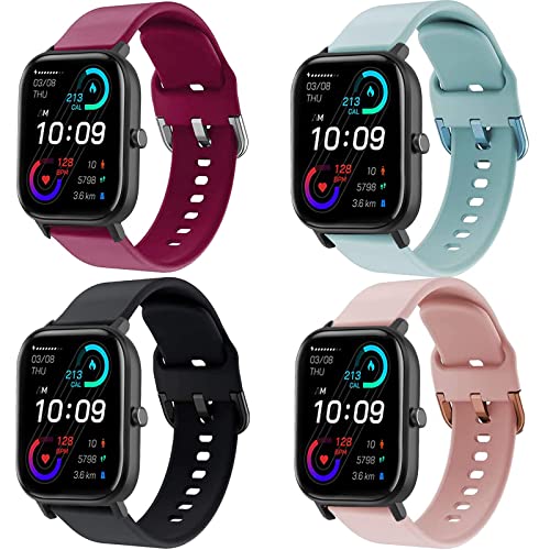 kytuwy 20mm Armband Kompatibel mit Samsung Galaxy Watch 6/5/4/Active 2/Gear S2 Classic und Amazfit GTS/GTS 2/Bip/GTR 42mm - Silikon - Multicolor - 20mm - Unisex - Schnalle - Komfort - Uhrarmband von kytuwy