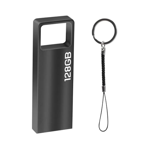 128GB Mini USB Flash Drive 128GB USB Flash Memory Stick 128GB mit Schlüsselanhänger Anhänger für Computer, Tablet und andere Geräte (Schwarz*1) von lUCKGOOD886