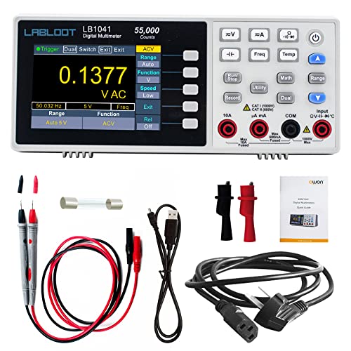 Labloot LB1041 Tisch-Digitalmultimeter 55000 Zählwerte DC/AC Voltmeter Amperemeter HZ Temp Diode Durchgangsprüfer Desktop-Multimeter von labloot