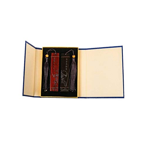 lachineuse – Lesezeichenbox – EIN Mann, EIN Mädchen – Thema Liebende – Braunes und schwarzes Duo – Asiatische Geschenkidee von lachineuse
