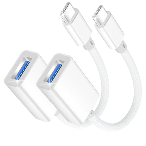 Adapter USB C auf USB,[2 Stücke] OTG Ada pter US B C Kabel,Typ C auf US B 3.0 US B C Adapter OTG kompatibel mit iPhone 16 Pro Max/15 Pro Max,iPadPro,MacBookPro/Air,Galaxy S24/S23/S22 Ultra,Huawei P70 von lalasis