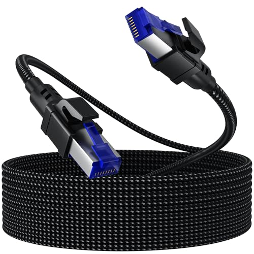 Lan Kabel 10meter,Cat8 Netzwerkkabel 10m,Ethernet K abel Gigabit Patch Kabel 40Gbps 2000MHz S/FTP Patchkabel Nylon Geflochtener Netzwerkkabel mit RJ45-Stecker fürPC/PS5/Laptop/Router/Modem/Gaming/CAT7 von lalasis