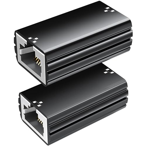 RJ45 kupplung LAN verlängerung Ethernet Kabel 10Gbps Verbinder Ethernet Verbindet LAN Adapter für LAN Kabel,Netzwerk,Netzwerkkabel Coupler Kompatibel mit Cat8,Cat7,Cat6,Cat5e,Cat5 [2 Stück] Schwarz von lalasis