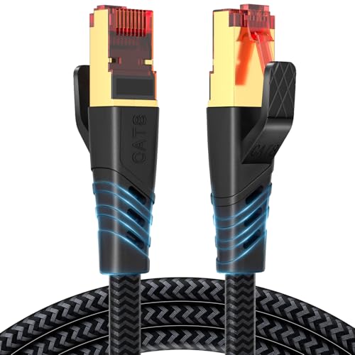 lalasis LAN Kabel,Cat 8 40Gbps Netzwerkkabel Ethernet Kabel 2000MHz Hochgeschwindigkeits S/FTP RJ45 POE LAN Gigabit Nylon Netzwerkkabel für Router Modem Computer Switch PS5 PS4 Smart TV Laptop 15M lalasis LAN Kabel,Cat 8 40Gbps Netzwerkkabel Ethernet Kabel 2000MHz Hochgeschwindigkeits S/FTP RJ45 POE LAN Gigabit Nylon Netzwerkkabel für Router Modem Computer Switch PS5 PS4 Smart TV Laptop 15M von lalasis
