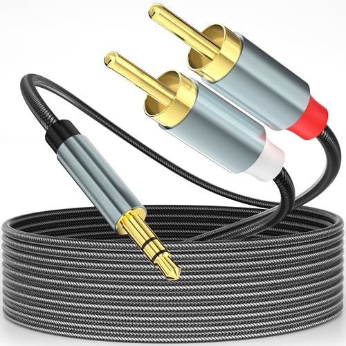 lalasis cinch auf klinke 3,5,Audio Aux kabel 3,5mm Klinke zu 2 Chinch RCA Y für TV,PC,Handy,MP3-Player,Lautsprecher,HiFi-Systeme,Heimkino,Autoradio,Tablet,Verstärker,Soundbar usw(2m) von lalasis