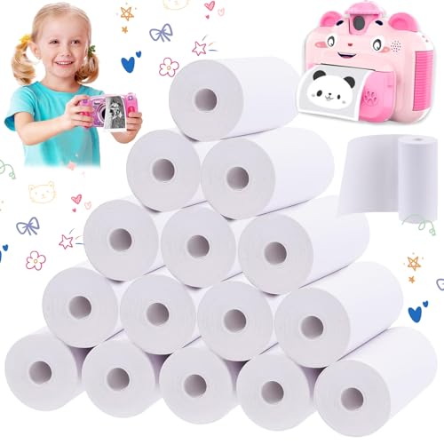 Lankai 15 Rollen Druckpapier Thermopapier, Thermopapier Für Kinderkamera, Thermodruckerpapier Weißes, Inkless Notes Printer, Für Sofortigen Drucken Von Fotos, Etiketten (57 x 30mm) von lankai