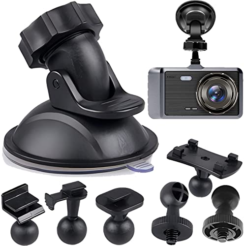 lankai Dashcam Halterung, Auto Saugnapf Fuer Dashcam Halterung, Mit 6 Verschiedenen Arten von Schwenkkugeln, für Dash-Kameras 360-Grad-Winkel-Autohalterung Fahrende Dvr-Kamera GPS-Action-Kameras von lankai