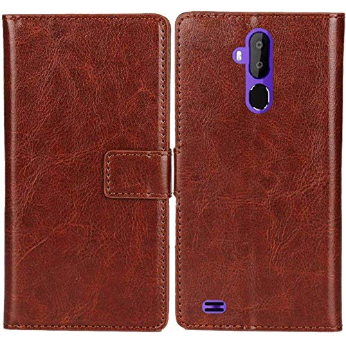 lankashi PU Leder Tasche Hülle Für Mobistel Cynus F10 5" Handy Flip Brieftasche Schutz Case Cover Etui Schutzhülle Klapphülle Handytasche (Farbe: Braun) von lankashi