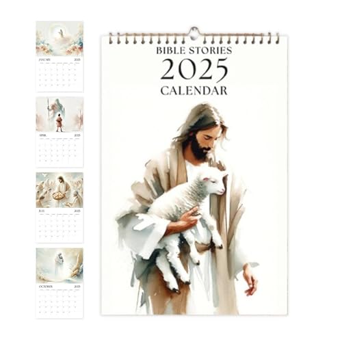 lanliflying 2025 Christian Bible Stories Wandkalender | 12 Monate Wandkalender | Monatlicher Papierplaner Kalender für einen genauen Überblick über wichtige Daten lanliflying 2025 Christian Bible Stories Wandkalender | 12 Monate Wandkalender | Monatlicher Papierplaner Kalender für einen genauen Überblick über wichtige Daten von lanliflying