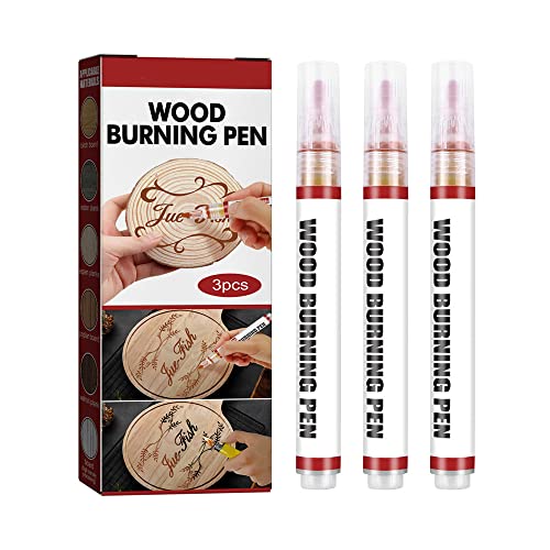 laoonl Holzbrennstift-Set mit 3 Scorch Pen Marker, doppelseitiger Marker für Holz und Handwerk, geeignet für Künstler und Anfänger in DIY-Holzprojekten von laoonl