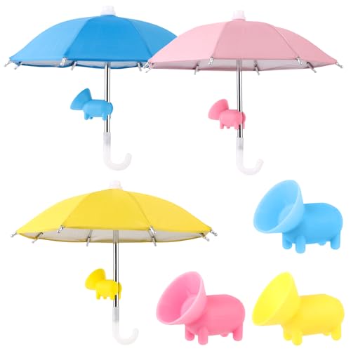 3stk Mini Regenschirm Handy, 26x22 cm Handy-Regenschirm Verstellbarer Outdoor Multifunktionaler Handy-Regenschirm-Sonnenschutz mit Saugnapf im Schweine-Stil für Blendschutz Sonne 3stk Mini Regenschirm Handy, 26x22 cm Handy-Regenschirm Verstellbarer Outdoor Multifunktionaler Handy-Regenschirm-Sonnenschutz mit Saugnapf im Schweine-Stil für Blendschutz Sonne von lasuroa