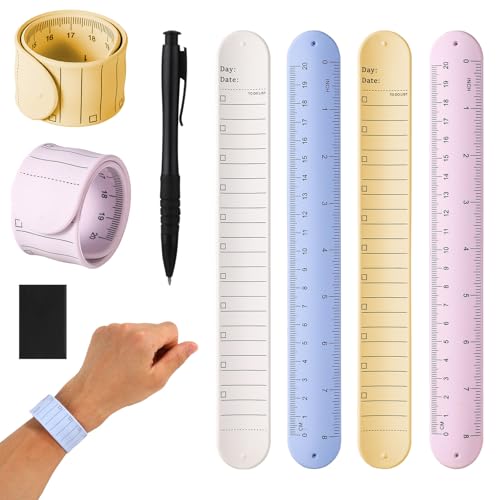 lasuroa 4st Silikon Tragbarer Notizblock für Handgelenk, 23,8x3x0,25cm Löschbar Notizblock Armband Wearable Notepad Wristband mit Stift Radiergummi für Studenten Krankenschwestern (Farbkombination 1) lasuroa 4st Silikon Tragbarer Notizblock für Handgelenk, 23,8x3x0,25cm Löschbar Notizblock Armband Wearable Notepad Wristband mit Stift Radiergummi für Studenten Krankenschwestern (Farbkombination 1) von lasuroa