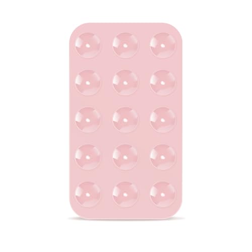 lasuroa Silikon Saugnapf Handy, Doppelseitig Handy Saugnapf Halterung Telefonhalter mit Saugnapf Klebriger Griff Mehrzweck Handyhülle mit Saugnapf für Dusche Spiegel Auto Selfies (Hell-Pink) von lasuroa