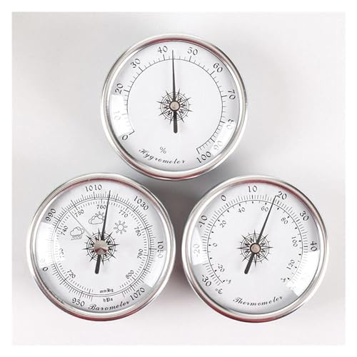 Barometer, Analoge Wetterstation, 3 Teile/satz 72mm Metall Barometer, Drei in einem Barometer Hygrometer Thermometer Kit von lbEUR