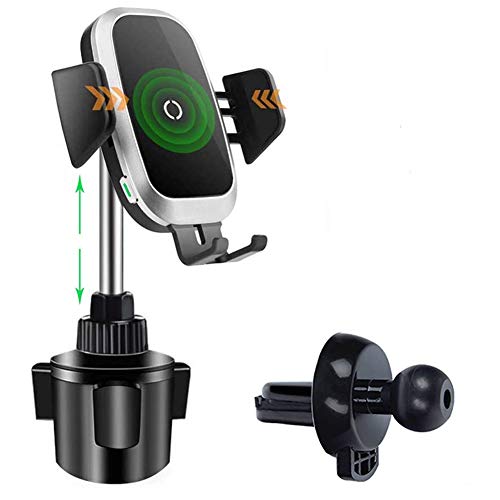 Wireless Car Charger Getränkehalter für Telefon, 2 in 1 Auto Montieren Automatische Sensor Becherhalter mit Entlüftung Sklemme kompatibel mit iPhone 1 3 12 11 Pro XS Max XR X, Samsung S21 S20 Note10 von leChivée