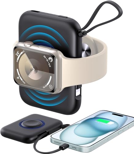 leQuiven 5000mAh Induktive Ladestation für iWatch 9/8/7/6/5/4/3/2/1/SE, Power-Bank für iPhone 15/14/13/12/11 Serie, Kabelloses Ladegerät für Apple Watch leQuiven 5000mAh Induktive Ladestation für iWatch 9/8/7/6/5/4/3/2/1/SE, Power-Bank für iPhone 15/14/13/12/11 Serie, Kabelloses Ladegerät für Apple Watch von leQuiven