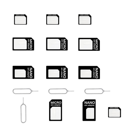 4 in 1 Nano SIM Karten Adapter, 4 Sets Nano-SIM Adapter, SIM-Karten-Adapter mit SIM-Auswurfstift, kompatibel mit Smartphone von leersao