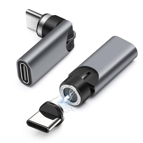 leizhan USB C Magnetischer Adapter (2 Pack), 540° Drehung Typ C Magnetisch Adapter, Unterstützt PD 40W Quick Charge, Data Transfer, Für MacBook Pro/USB-C Laptop die meisten Typ-C Anschlussgeräte von leizhan