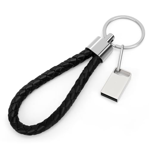 LEIZHAN USB 3.0 Flash Drive, Mini-USB-Flash-Laufwerk, USB-Flash-Laufwerk fürs Auto, USB-Flash-Laufwerk mit Schlüsselanhänger für PC, Laptop usw. (32 GB, Silber) von leizhan