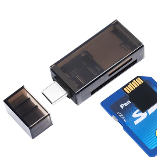 LEIZHAN USB Micro SD Kartenleser, Typ C/USB A zu SD/Micro SD/SDXC/SDHC Kartenadapter, Dual Slot Speicherkartenleser für PC, MacBook, Galaxy, Tablet, Huawei und Mehr,Type C von leizhan