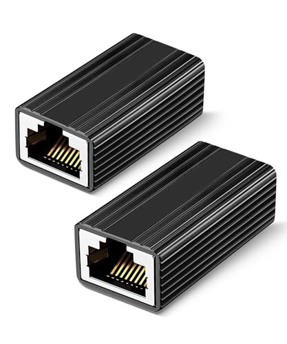 leizhan Koppler für RJ45 (2er Pack), Ethernet Kabelstecker, Netzwerkkabel Paarstecker, Ethernet Koppler, LAN Adapter für Ethernet Kabel, Netzwerkkabel, Patchkabel - schwarz von leizhan