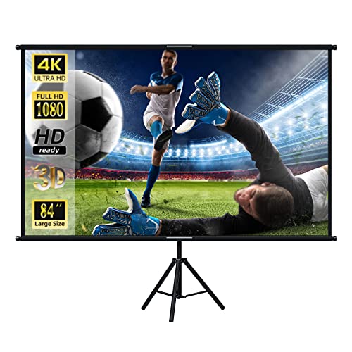 Projector Screen with Stand, Lejiada 84 inch Projector Screen 4K HD with Wrinkle-Free Design, Outdoor Projector Screen for Backyard Movi… von lejiada